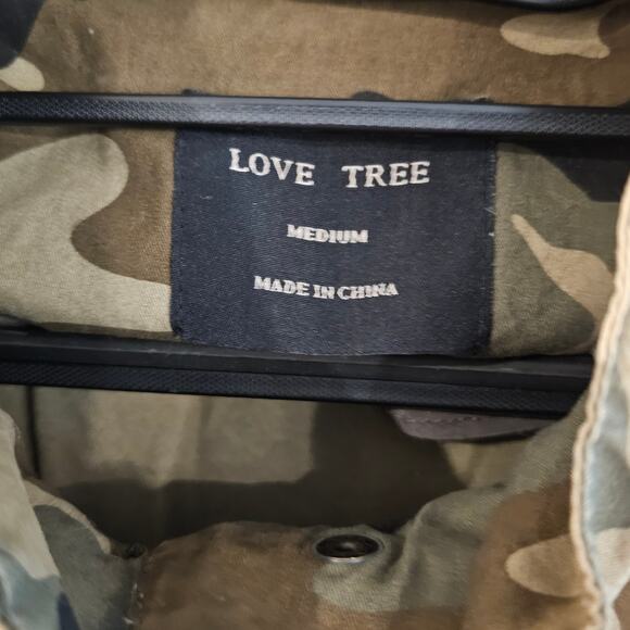 Love Tree Green Camouflage Print Military Army Utility Anorak Jacket M Casual - Picture 4 of 9